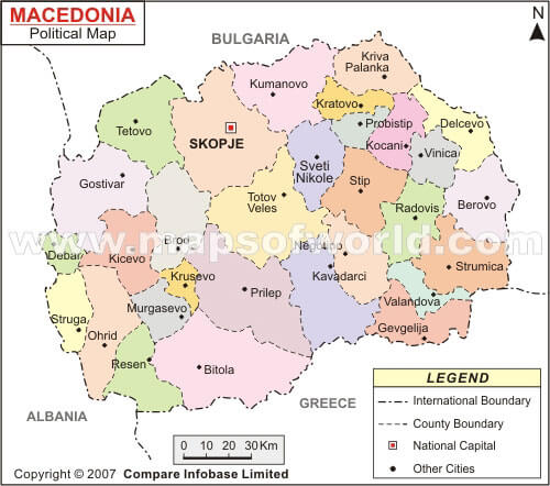 mazedonien politisch karte